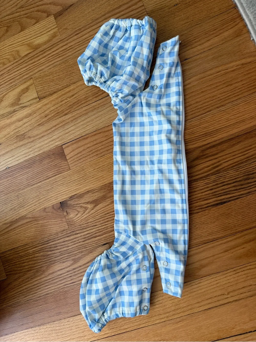 Blue Gingham Kids Floatie Cover